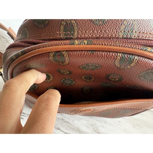 Vintage 80s Capezio Crossbody Bag – Brown Coated Canvas - Retro Mall Icon Energy - Picture 9 of 16